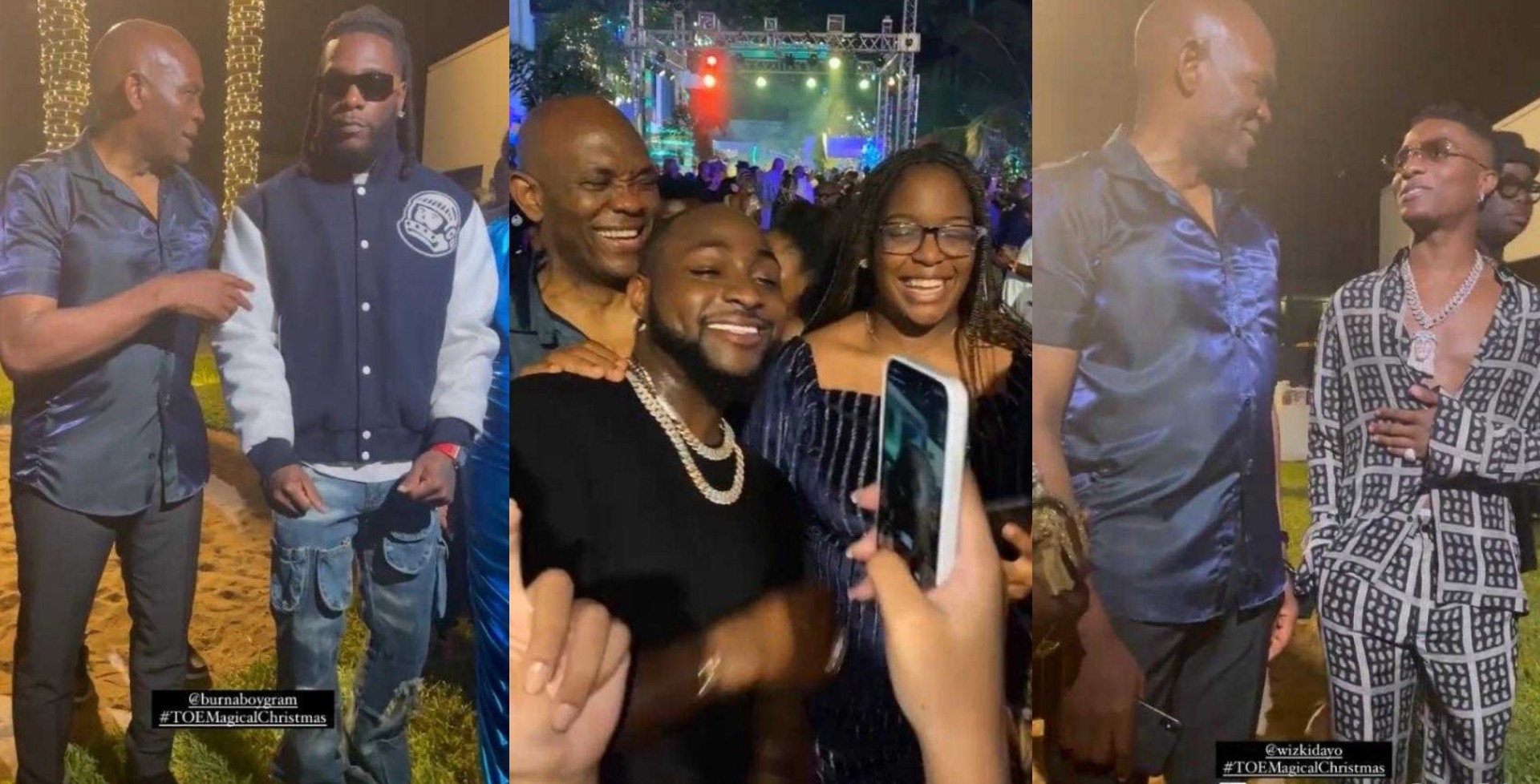 Tony Elumelu Christmas Party: Burna Boy, Davido and Wizkid hit the roof
