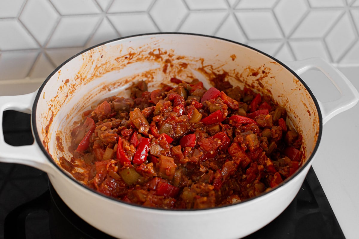 Matbucha a North African dish