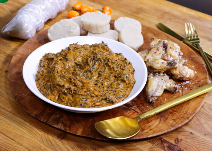 Fumbwa a Congolese spinach meal Tvafrinet