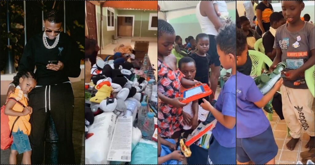 Wizkid’s son, Zion visits orphanage home Tvafrinet